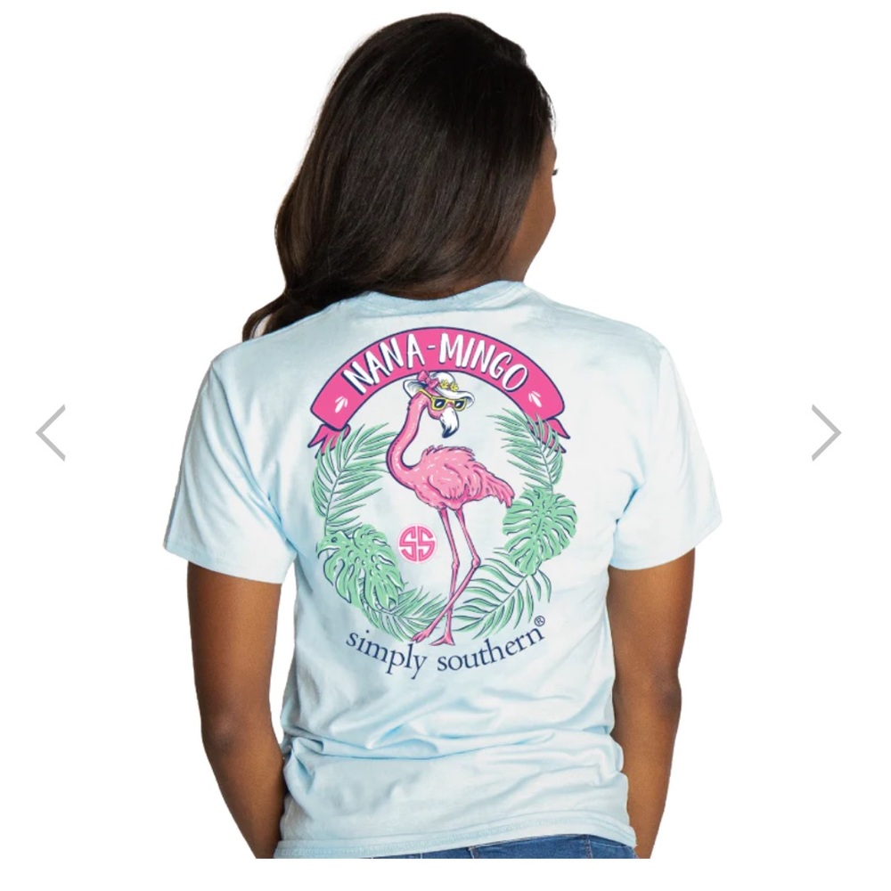 Simply Southern Preppy Nana Flamingo Tee - Picture 1 of 8